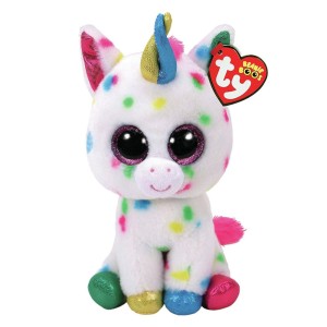 TY Beanie Boos Harmonie Πιτσιλωτός Μονόκερος Λευκός 15εκ, 1τμχ 