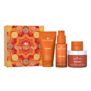 Origins GinZing Glowing Essentials Set με Refreshing Scrub Cleanser Απολεπιστικό Προσώπου 50ml, Energizing Gel Cream Ενυδατική Κρέμα 50ml, Into The Glow Brightening Serum Ορός Προσώπου 30ml & Brightening Eye Cream Κρέμα Ματιών, 5ml, 1σετ