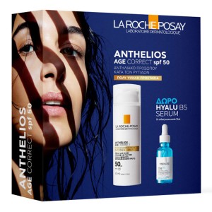 La Roche Posay Αnthelios Age Correct Αντηλιακή Κρέμα Ενάντια της Φωτογήρανσης SPF50 & ΔΩΡΟ Hyalu B5 Serum 10ml, 1σετ