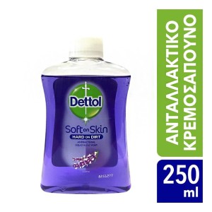 Dettol Αντιβακτηριδιακό Χαλαρωτικό Κρεμοσάπουνο με Εκχυλίσματα Σταφυλιού & Λεβάντα Ανταλλακτικό, 250ml