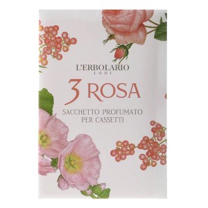 L Erbolario 3-Rosa Αρωματικό Σακουλάκι Χώρου για Συρτάρια & Ντουλάπα , 1τμχ