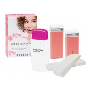 Depilia Set Roll-on Κερί Θέρμανσης & Αποτριχωτικές Ταινίες Σετ Ροζ, 12τμχ