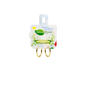 Farma Bijoux Υποαλλεργικά Σκουλαρίκια Χρυσοί Κρίκοι Τετραγωνισμένοι 20Μ, 1 ζευγάρι