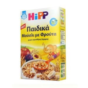 Hipp Παιδικά Μούσλι με Φρούτα 1-3 Ετών, 200gr