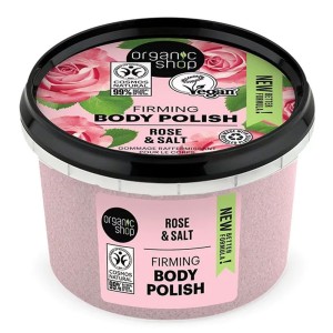 Natura Siberica Organic Shop Scrub Σώματος Σύσφιξης Τριαντάφυλλο & Αλάτι, 250ml
