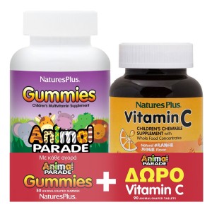  Natures Plus Promo με Animal Parade Gummies, 50gummies & Animal Parade Vitamin C, 90tabs, 1σετ