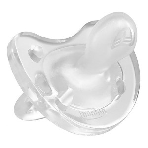 Chicco Ορθοδοντική Πιπίλα Σιλικόνης για 12+ μηνών Διάφανη με Θήκη, 1 τμχ