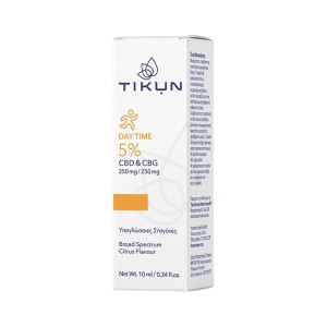 Tikun Day Time 5% CBD & CBG GLVIAL X1 Υπογλώσσιες Σταγόνες Ελαίου Κάνναβης, 10ml