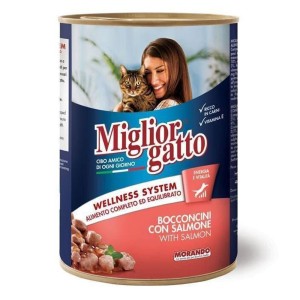 MIGLIOR ΓΑΤΟΤΡΟΦΗ ΚΟΝΣΕΡΒΑ 405gr - (ΣΟΛΟΜΟ)