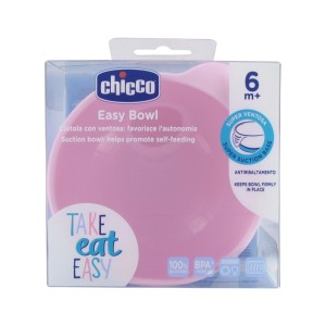 Chicco Μπωλ Σιλικόνης με βεντούζα ροζ 6m+