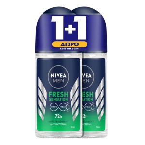 Nivea Men Deo Fresh Sensation Ανδρικό Αποσμητικό Roll-On 1+1 δώρο, 100ml