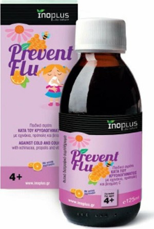 Inoplus Prevent Flu 4+ Ετών Παιδικό Σιρόπι Κατά του Κρυολογήματος & του Βήχα, 125ml