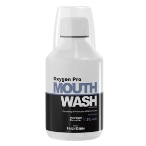 Frezyderm Mouthwash Oxygen Pro- Στοματικό Διάλυμα Με Ενεργό Οξυγόνο, Βιονεργό Πεπτίδιο & Υαλουρονικό Οξύ,  250ml