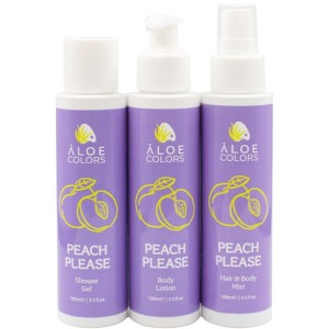 Aloe+ Colors Promo Peach Please Travel Size Summer Bag Shower Gel Αφρόλουτρο, 100ml, Body Lotion Λοσιόν Σώματος, 100ml, Hair & Body Mist, 100ml & Δώρο Νεσεσέρ, 1τεμ, 1σετ