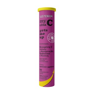 Sustenium My Vita C Βιταμίνη C 1000mg με Βιταμίνη D3, Πρεβιοτικά, Ρουτίνη & Γεύση Τροπικά Φρούτα, 20eff. tabs