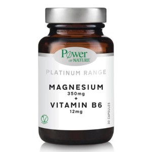 Power of Nature Platinum Range Magnesium 350mg & Vitamin B6 12mg, 30κάψουλες