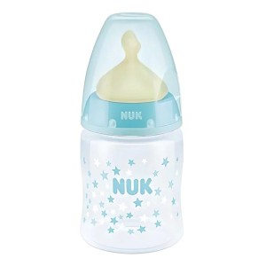 Nuk First Choice+ Πλαστικό Μπιμπερό με Θηλή Latex M 0-6m Μπλε με Τρακτέρ, 150ml
