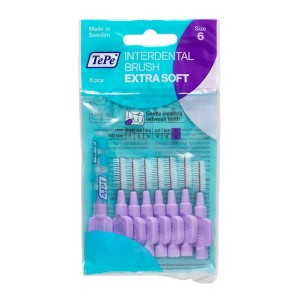 Tepe Extra Soft Μεσοδόντια Βουρτσάκια Μωβ Μέγεθος 6 1.1mm, 8τμχ 
