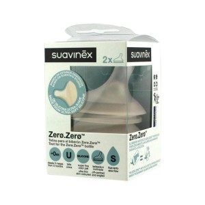 SUAVINEX tetina Θηλή Σιλικόνης και για Νεογέννητα Αργής Ροής (S) Κατάλληλη για Μπιμπερό Zerø.Zerø Αντί-Κολικό 2τμχ