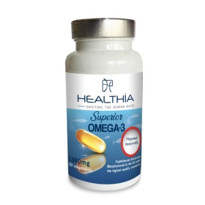 Healthia Superior Omega 3 1380mg, Συμπλήρωμα Διατροφής με Ω3 Λιπαρά Οξέα, 30 κάψουλες