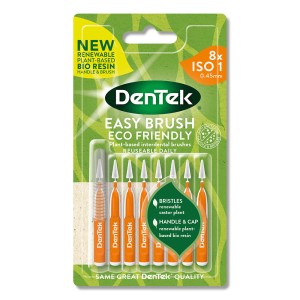DenTek Eco Easy Brush Μεσοδόντια Βουρτσάκια ISO 1 0,45mm Πορτοκαλί, 8τμχ