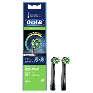 Oral-B Cross Action Black Edition Clean Maximiser, Ανταλλακτικές Κεφαλές Μαύρες για Ηλεκτρικές Οδοντόβουρτσες, 2τμχ