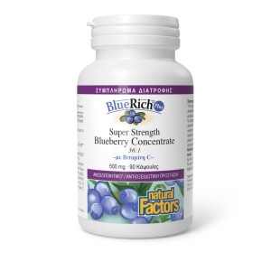 Natural Factors Bluerich 500mg Ειδικό Συμπλήρωμα Διατροφής, 90 κάψουλες