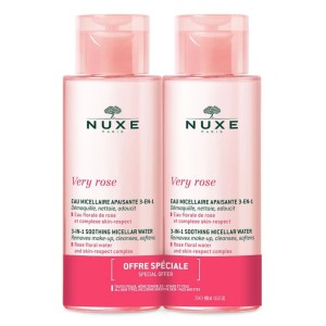 Nuxe Very Rose 3-in-1 Soothing Micellar Water Μικυλλιακό Νερό Καθαρισμού για Πρόσωπο & Μάτια, 2x400ml