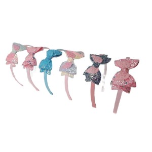 Ro accessories Παιδικη στεκα μαλλιων με glitter φιογκο 18-0041