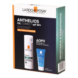 La Roche-Posay Anthelios Oil Correct SPF50+ Αντηλιακό Προσώπου Κατά Των Ατελειών & Δώρο Effaclar Gel 50ml, 1σετ