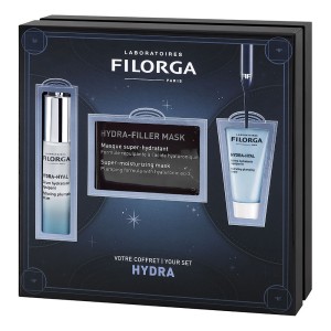 Filorga Hydra X-MAS Promo Hydra-Hyal Hydrating Plumping Serum Ενυδατικός Ορός Προσώπου, 15ml, Δώρο Hydra Filler Sheet Mask Ενυδατική Μάσκα Προσώπου, 12ml & Hydra-Hyal Hydrating Plumping Cream Ενυδατική Κρέμα Προσώπου, 15ml, 1σετ