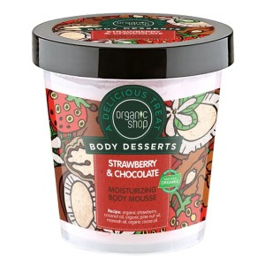 Natura Siberica Organic Shop Body Dessert Strawberry & Chocolate Ενυδατική Μους Σώματος Φράουλα & Σοκολάτα, 450ml