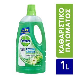 Dettol Power & Fresh Αντιβακτηριδιακό Καθαριστικό Πατώματος Πράσινο Μήλο, 1lt