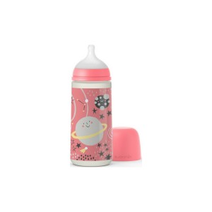 Suavinex Space Θηλή Σιλικόνης 6m+ Pink 360ml