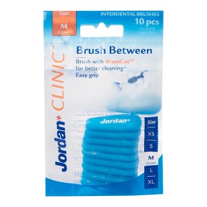 Jordan Clinic Brush Between Medium 0.6mm Μεσοδόντια Βουρτσάκια Μπλε, 10τμχ