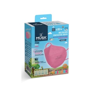 Musk Meltblown Protective Mask FFP2 NR Παιδική Προστατευτική Μάσκα Μιας Χρήσης Ροζ, 10τμχ