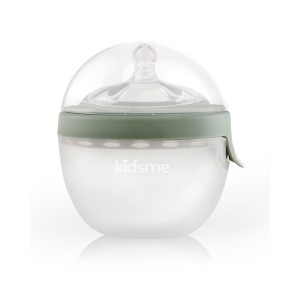 KidsMe 2-in-1 Silicone Oval Feeding System - Gray 150ml KID-0091, 1τμχ