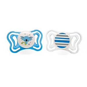 Chicco PhysioForma Light Σιλικόνης Μπλε Κοάλα & Ρίγες 6-16m, 2τμχ