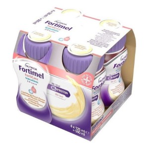 Nutricia Fortimel Forticare Sensations 2.4Kcal/Ml Υπερθερμιδικό Σκεύασμα 18g Πρωτεϊνης Με Γεύση Δροσερό Μάνγκο & Ροδάκινο, 4x125ml