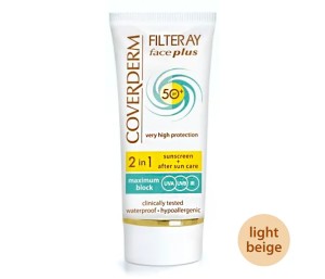 Coverderm Filteray Face Plus 2 in1 Αντηλιακή Κρέμα Προσώπου για Ξηρές/Ευαίσθητες Επιδερμίδες SPF50 LBG, 50ml
