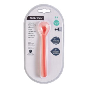 Suavinex Κουτάλι Σιλικόνης, Χρώμα Πορτοκαλί, 4m+, 1τμχ