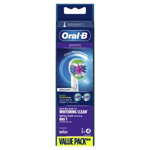 Oral-B 3D White CleanMaximiser Ανταλλακτικές Κεφαλές για Ηλεκτρική Οδοντόβουρτσα, 4τμχ