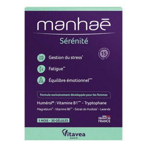 Manhae Serenity Ολοκληρωμένη Λύση κατά της Μελαγχολίας και του Καθημερινού Stress, 30κάψουλες