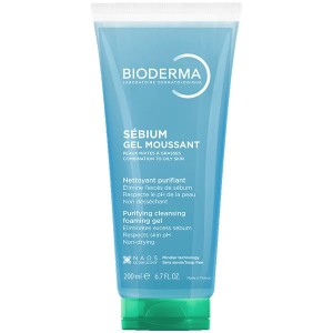 Bioderma Sebium Gel Moussant Εξυγιαντικό gel καθαρισμού για λιπαρό δέρμα με τάση ακμής πρόσωπο και σώμα