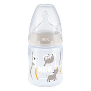 Nuk First Choice Plus Πλαστικό Μπιμπερό με Θηλή Σιλικόνης 150ml Λευκό με Καρδιές 0-6m, 1τμχ