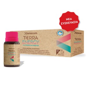 Genecom Terra Energy Συμπλήρωμα διατροφής με βάση Korean Panax Ginseng, Καρνιτίνη, L-Ταυρίνη, Συνένζυμο Q10, Βασιλικό Πολτό, Nutriose® και Μαγνήσιο
