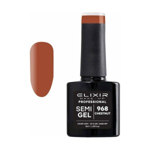 Elixir Make-up Semi Gel Ημιμόνιμο Επαγγελματικό Βερνίκι Νυχιών Νο968 Chestnut, 8ml