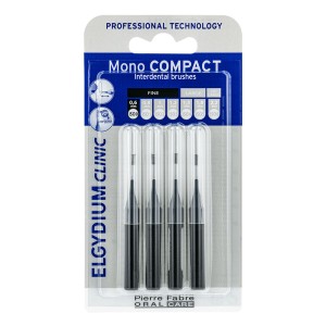 Elgydium Mono Compact Black 0.35mm Μεσοδόντια Βουρτσάκια, 4τμχ