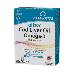 Vitabiotics Ultra Cod Liver Oil Plus Omega 3, 60caps