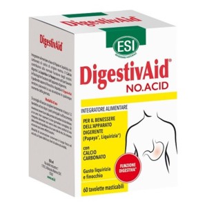 ESI DigestivAid No Acid  Για τη Φυσική Ανακούφιση Δυσπεψία & Γαστρική Δυσφορία, 60ταμπλέτες